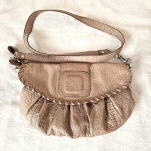 Liebeskind Berlin Leather Crossbody Bag Taupe Braided Flap Shoulder Purse